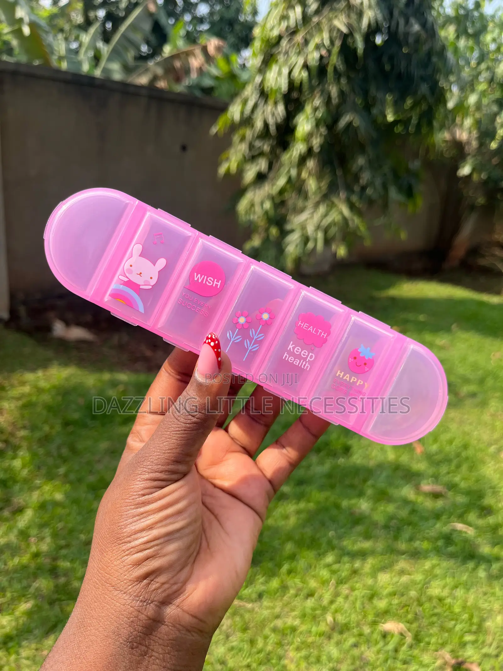 Pink 7 - Day Compartment Pill Case Organizer