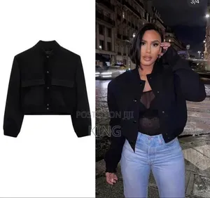ZARA Ecru Cropped Bomber Jacket