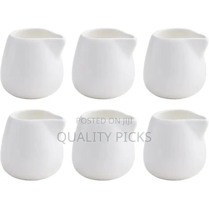 6 PCS Mini White Ceramic Creamer