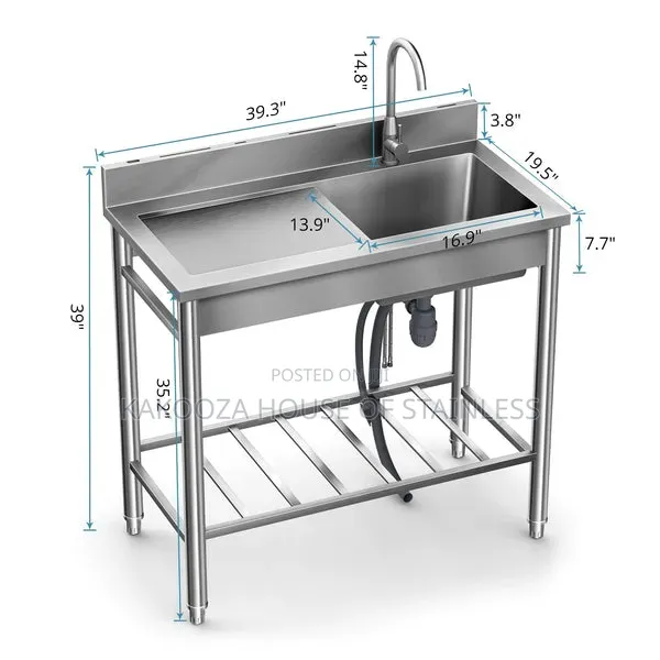 Single Trey Commercial Stainless Steel Sink