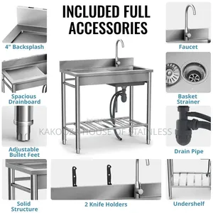 Single Trey Commercial Stainless Steel Sink