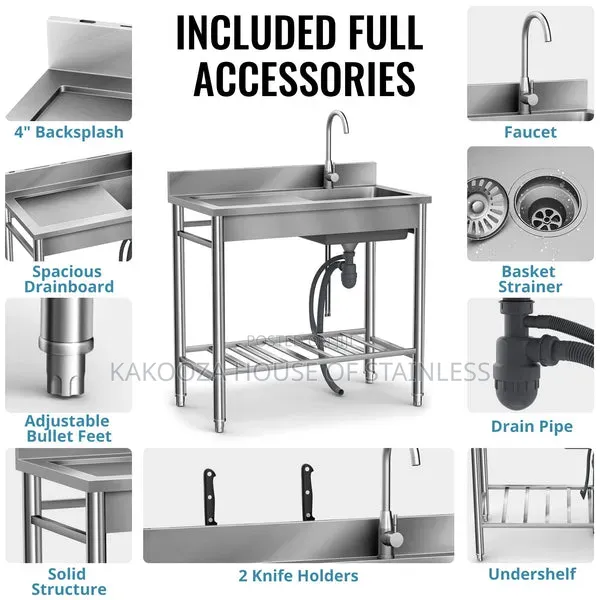Single Trey Commercial Stainless Steel Sink