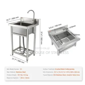 Commercial Stainless Steel Sink Washing