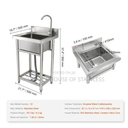 Commercial Stainless Steel Sink Washing