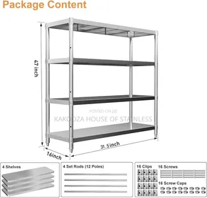 Stainless Steel Rack Four Shelves