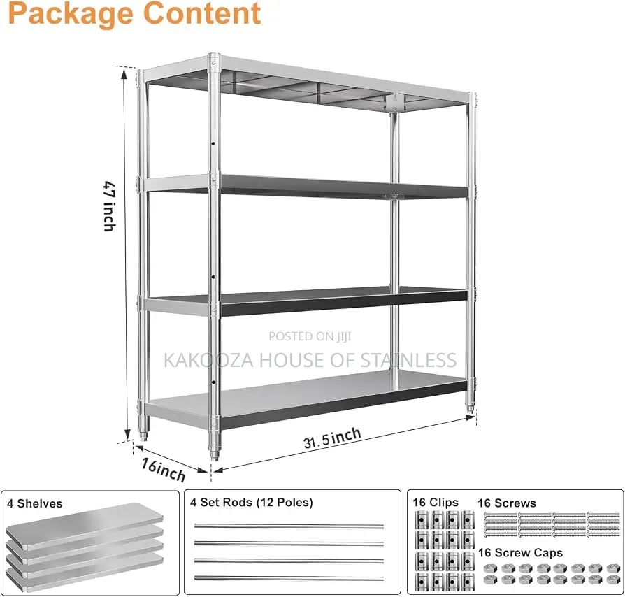 Stainless Steel Rack Four Shelves