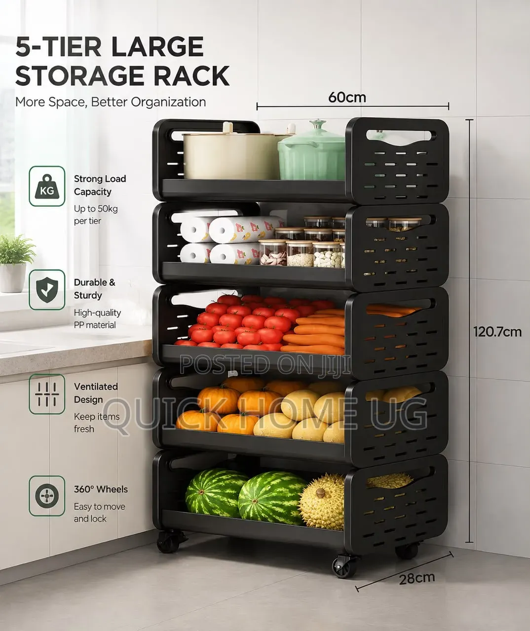 Modern Simple Movable Vegetable Storage Rack,Kitchen Rack