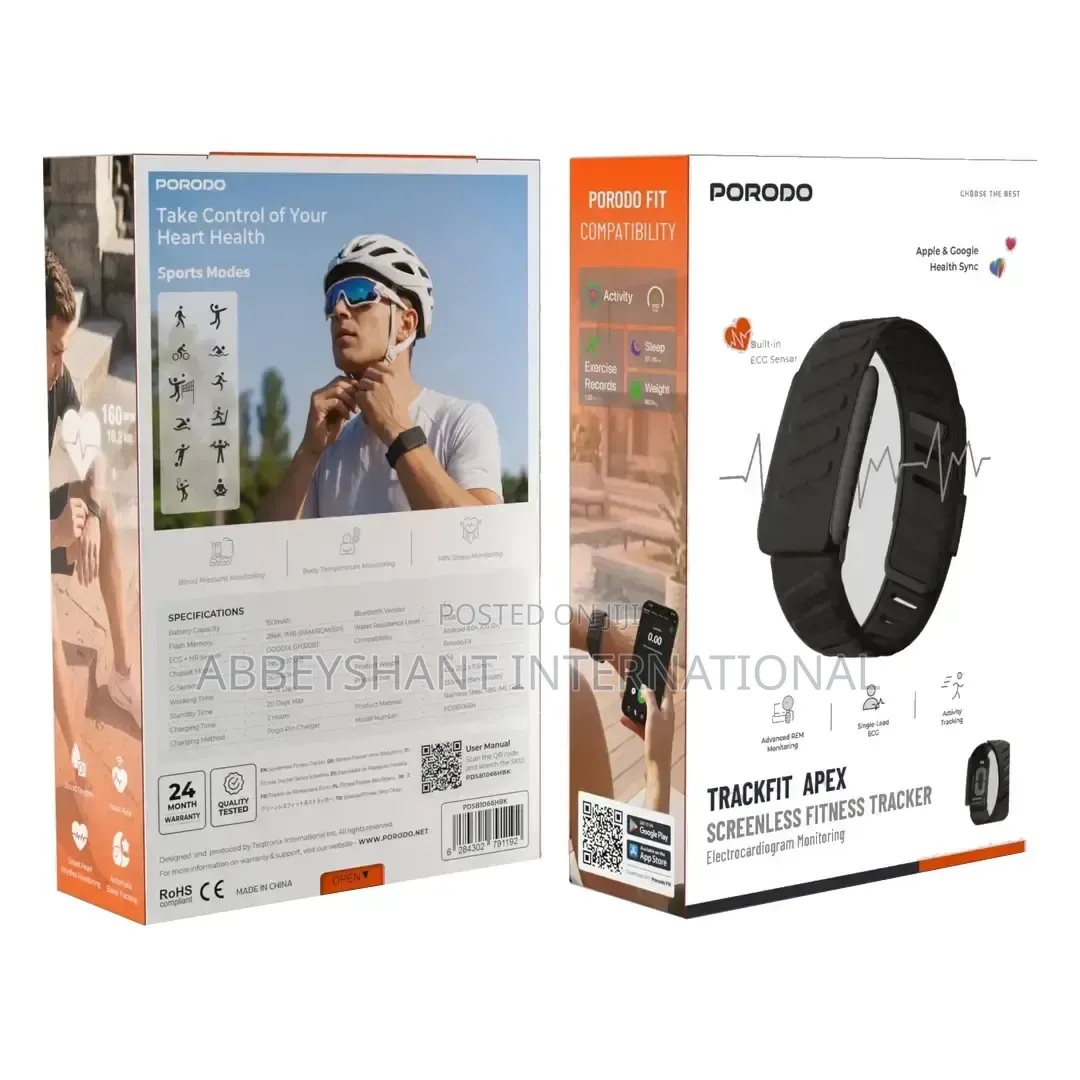 Fitness Tracker/Porodo TrackFit Apex Screenless Fitness Tracker