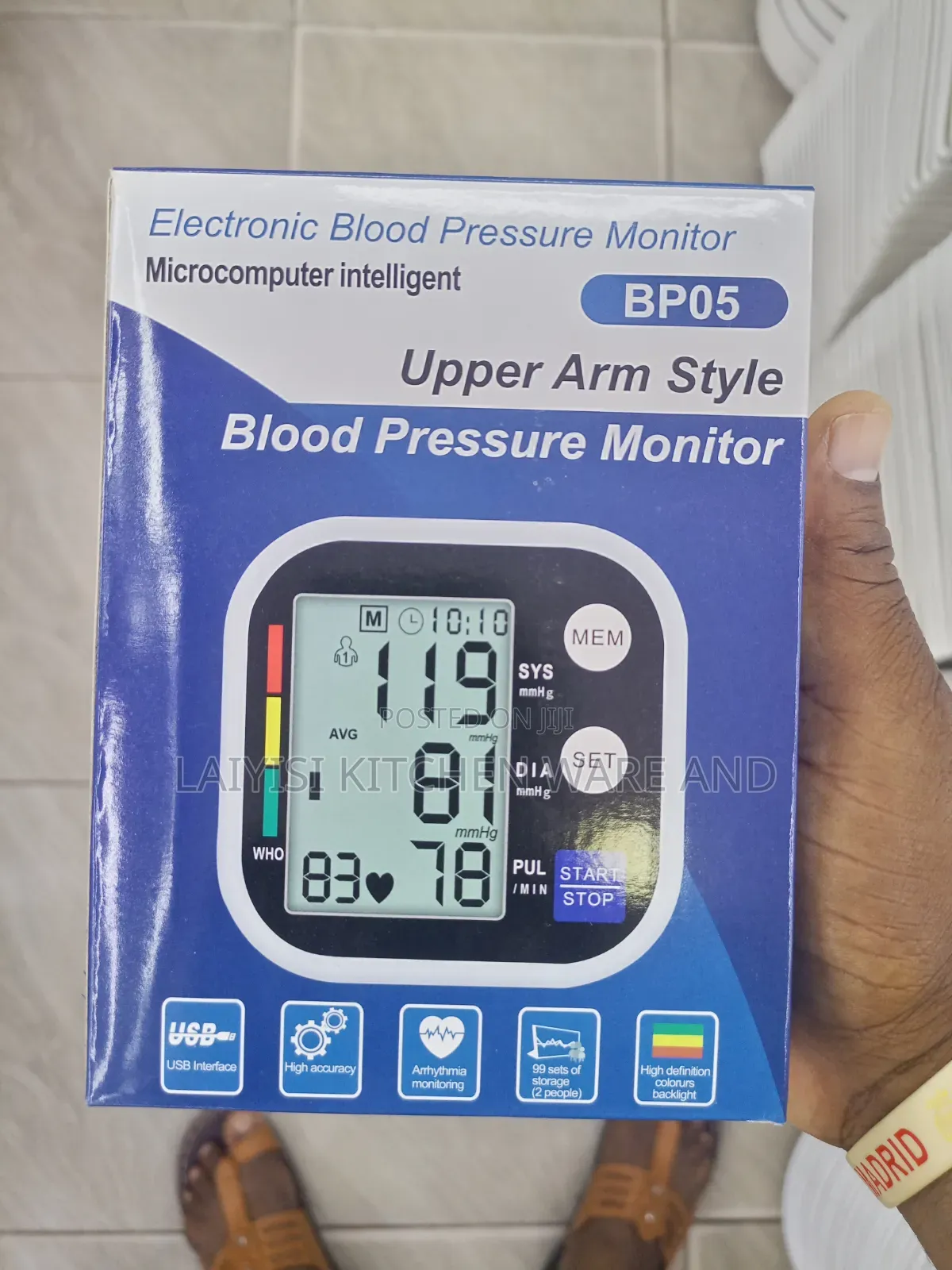 Blood Pressure Monitor,Upper Arm Machine withLarge Led Screen Home Use