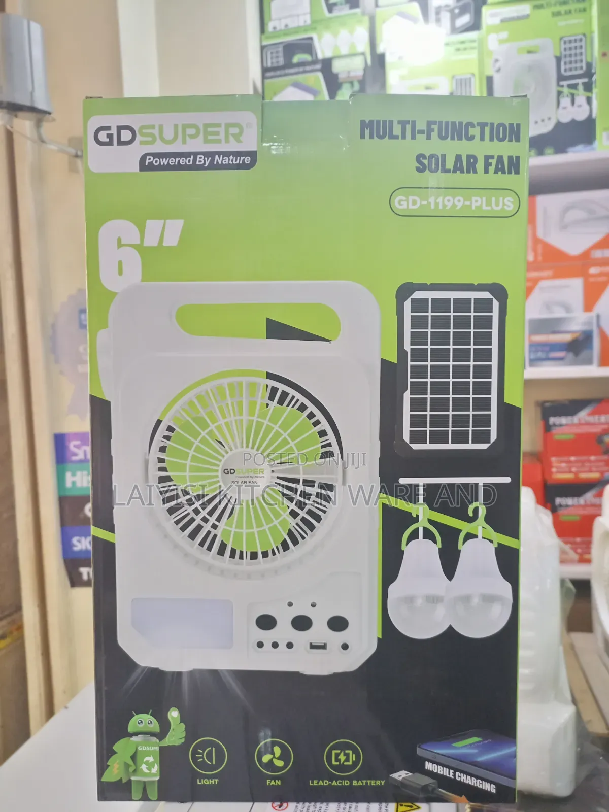 Solar Kit With Fan, Phone Charging 2 Bulbs