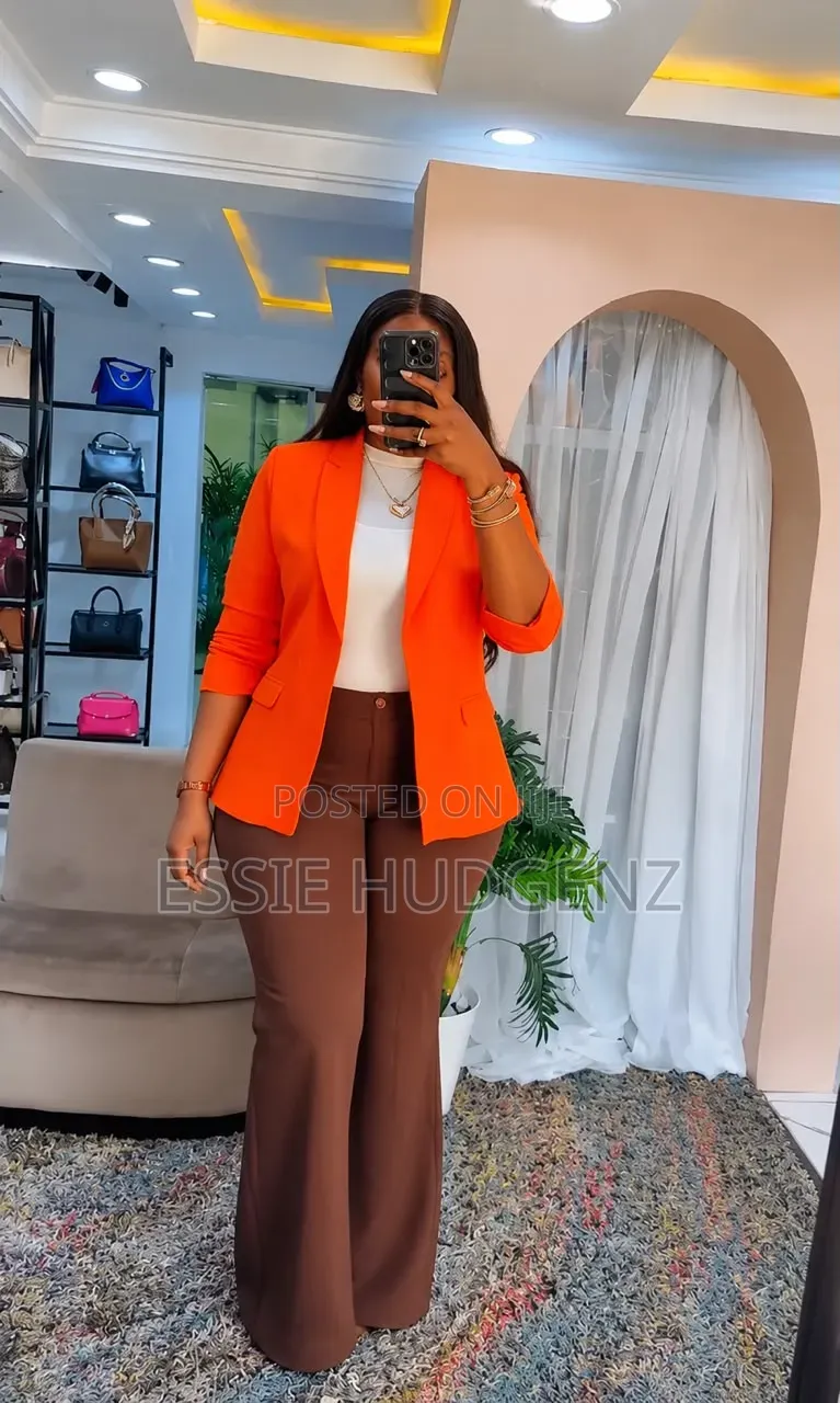 Ladies Suit( Blazer With Wide Leg Pants)