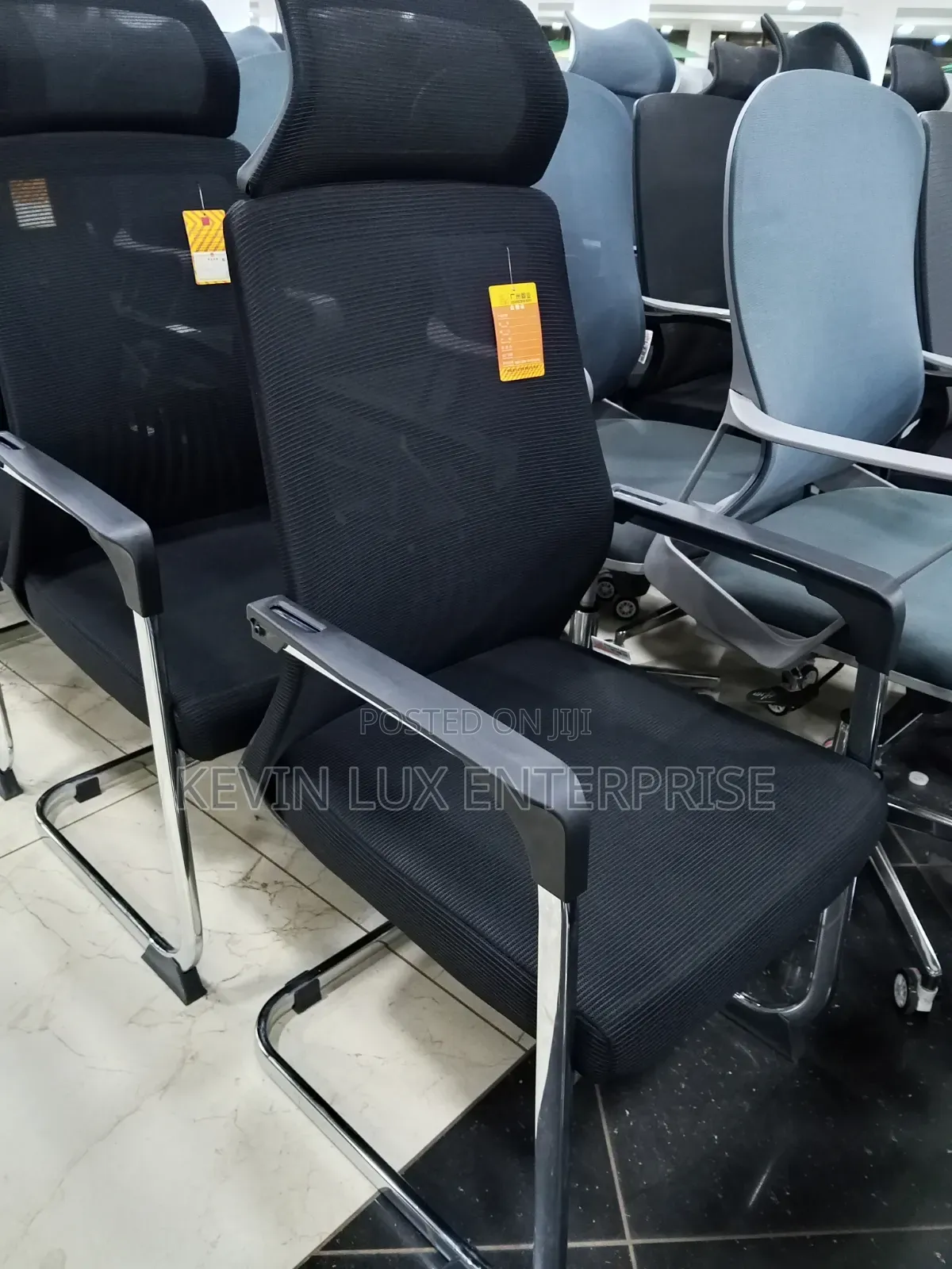 Office Chair With Head Rest Sled Legs