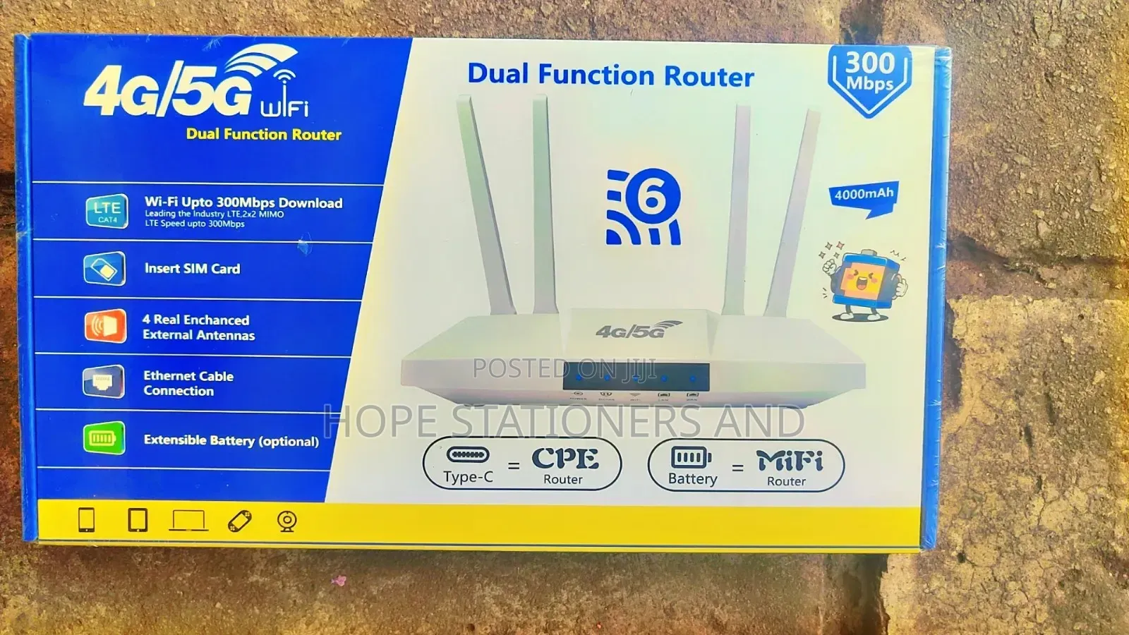 Dual Function 4g/5g Router With SIM Slot and Battery