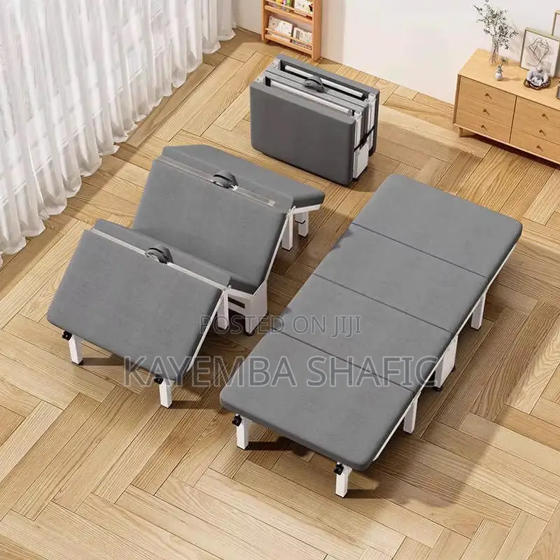 Portable 4-Fold Single Office Nap Bed Rollaway Guest Cot