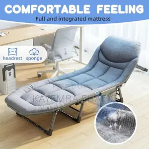 Adjustable Folding Camping Cot Lounge Chair With Padded Cushion