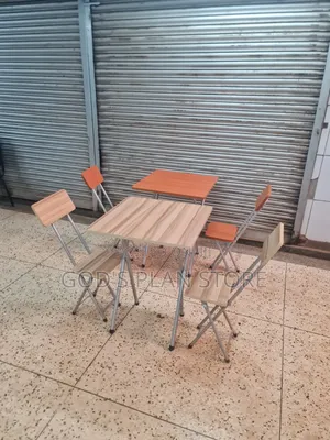 Brown Executive Foldable Reading Table and Chairs Set