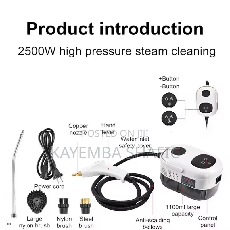 2500W Portable High Pressure Handheld Steam Cleaner Machine