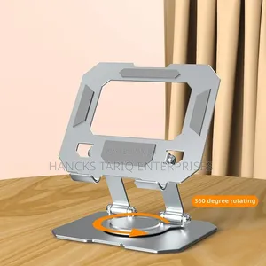 360-Degree Rotating Foldable Aluminum Desktop Phone and Tablet Stand