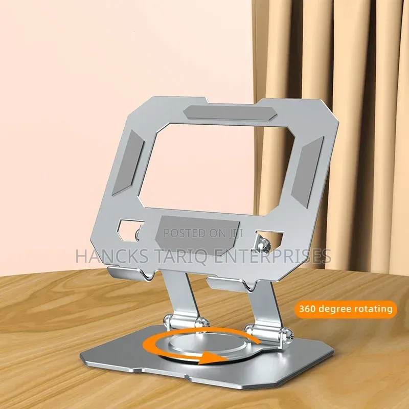 360-Degree Rotating Foldable Aluminum Desktop Phone and Tablet Stand