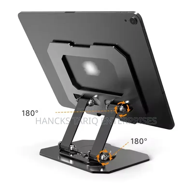360-Degree Rotating Foldable Aluminum Desktop Phone and Tablet Stand