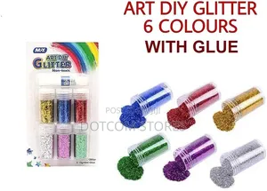 R H Lifestyle 6 Colors Creative DIY Glitter Powder Non Toxic, Glue