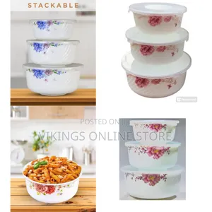 Opal 3 Piece Floral Serving Bowl Mixing Bowl Set (1500ml, 1000ml