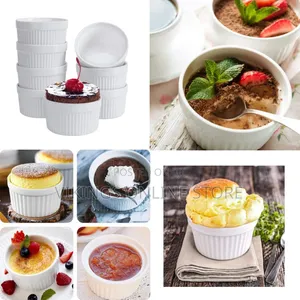 6 Oz, Set of 8, Creme Brulee Ramekins, Souffle Dishes, Oven Safe