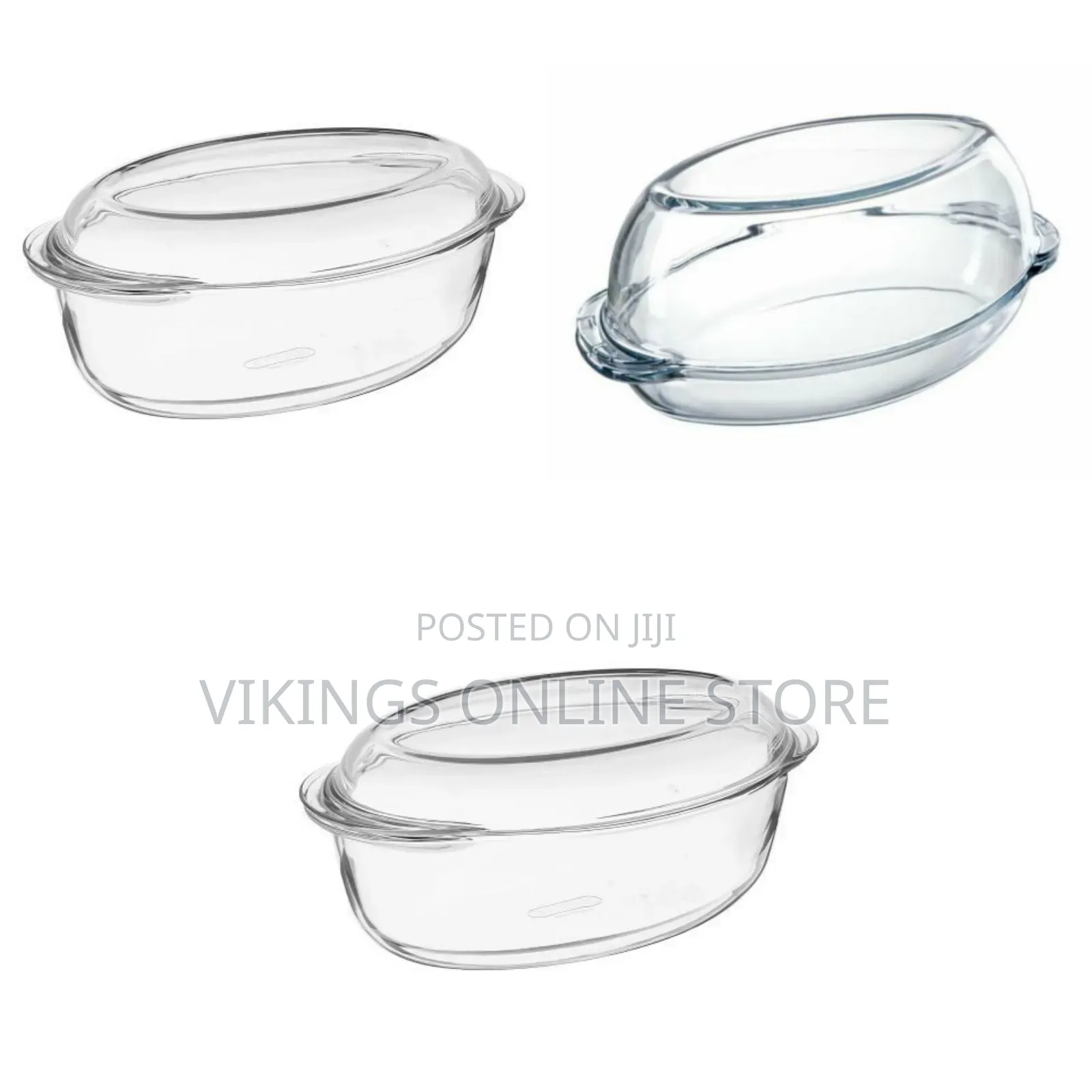 Pyrex Glass Oval Casserole Oven Dish With Lid, 4L, Colourless