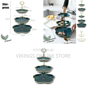 3-Tier Cookie Cake Stand Serving Platter Tray -Emerald Green