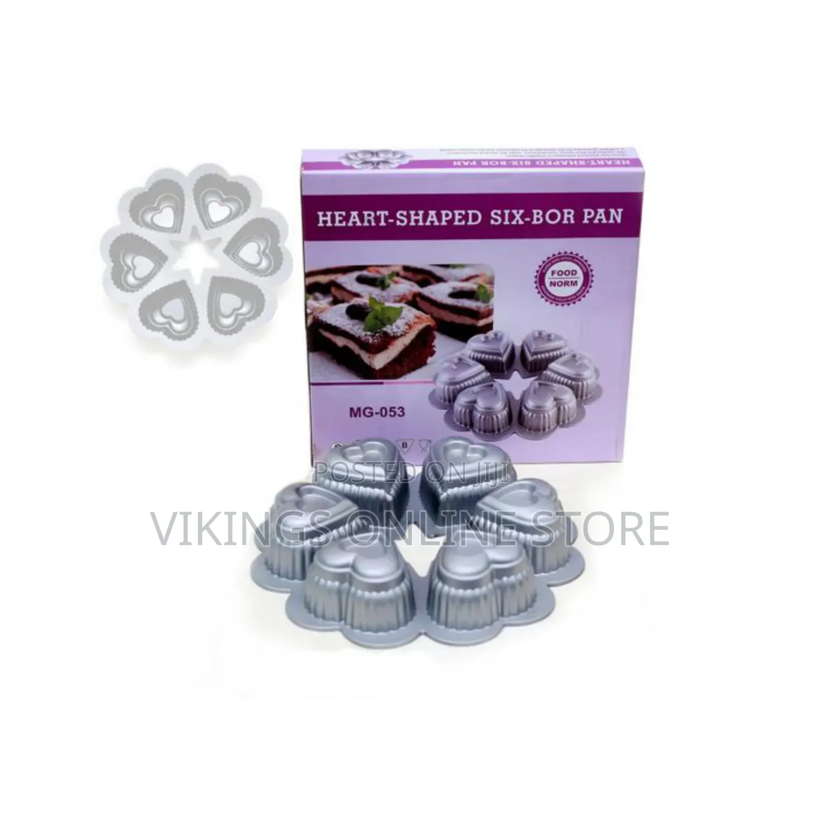 6 Grid Novelty Heart Nonstick Cake Pan Strawberry Shortcake Baking