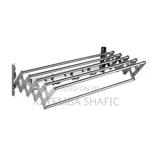 Wall-Mounted Retractable Accordion Clothes Drying Rack - Stainless