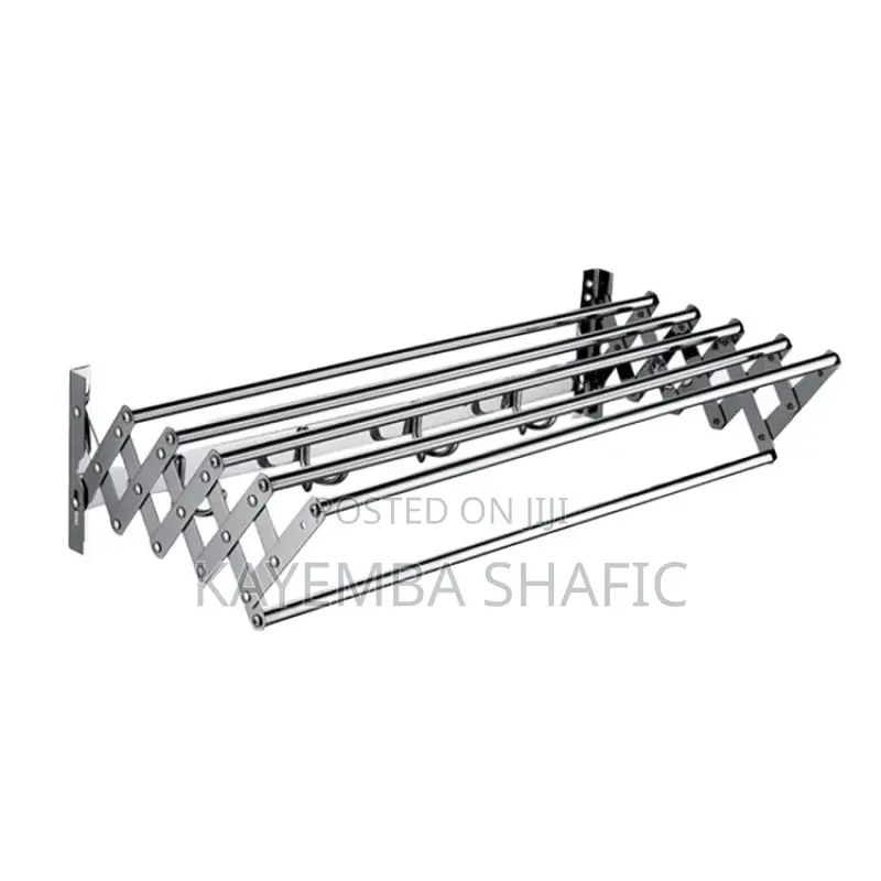 Wall-Mounted Retractable Accordion Clothes Drying Rack - Stainless