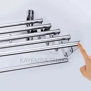 Wall-Mounted Retractable Accordion Clothes Drying Rack - Stainless