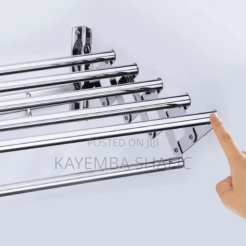 Wall-Mounted Retractable Accordion Clothes Drying Rack - Stainless