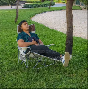Folding Camping Chair Features a Built-in Footrest
