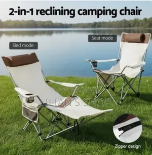 Folding Camping Chair Features a Built-in Footrest