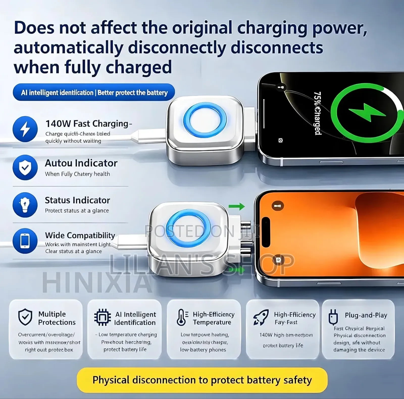 Type-C Auto Cut-Off Charging Adapter