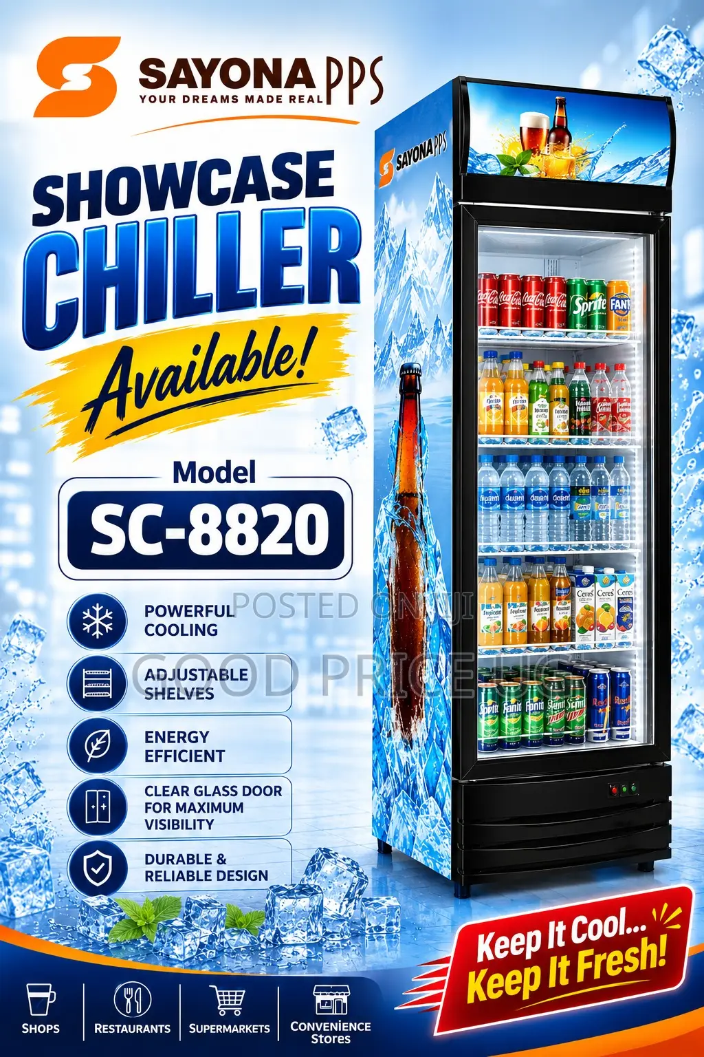 Sayona PPS Showcase Chiller, Model SC-8820