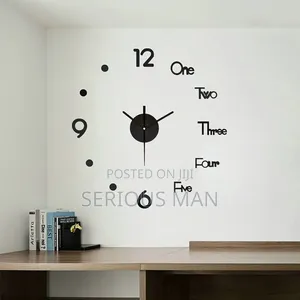 DIY 3D Frameless Wall Clock Featuring a Mix of Numeric Digits
