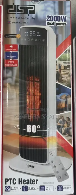 DSP 2000W PTC Ceramic Tower Room Space Heater With Remote Control