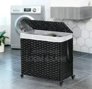 Laundry Hamper With Wheels and a 3-Section Divided Interior