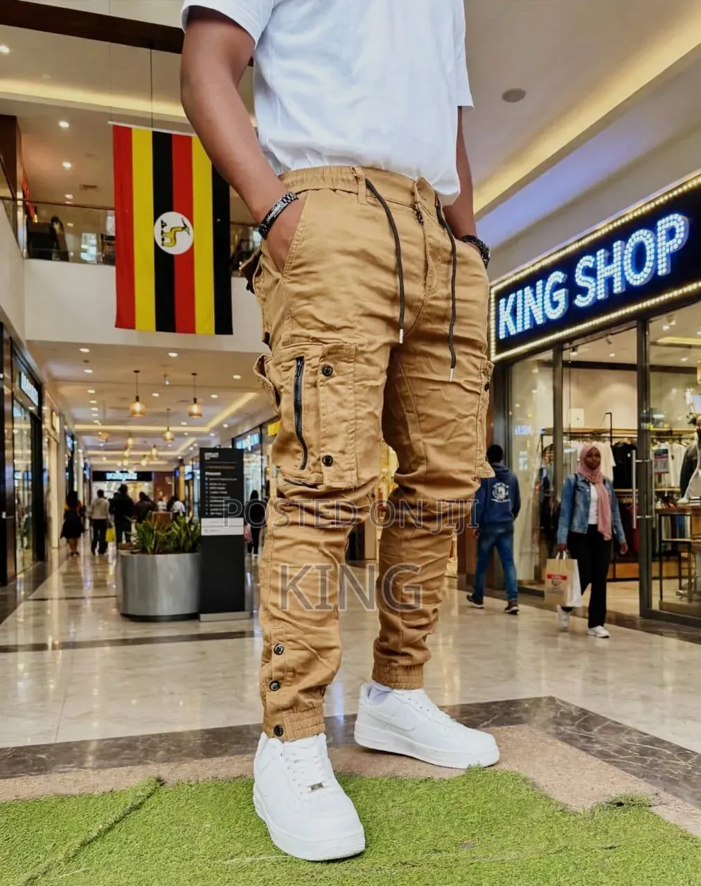 Khaki Cargo Pants Stretch Fit