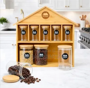 Bamboo Wooden House Spice Organizer