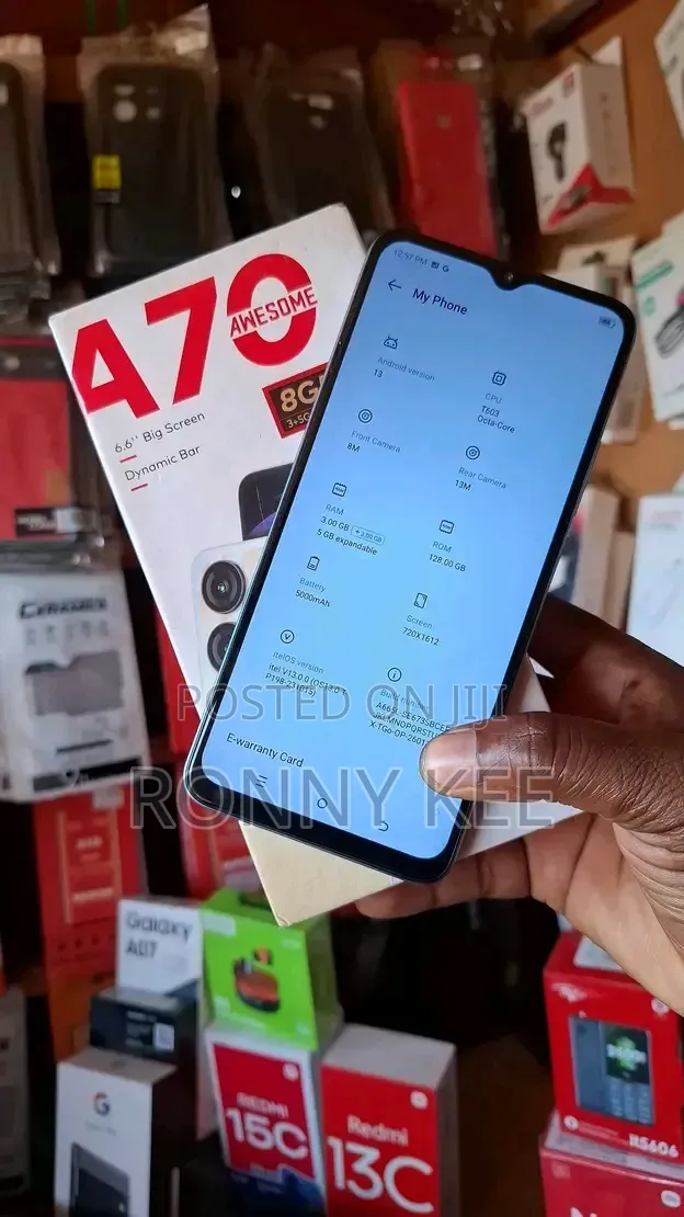 New Itel A70 128 GB Blue