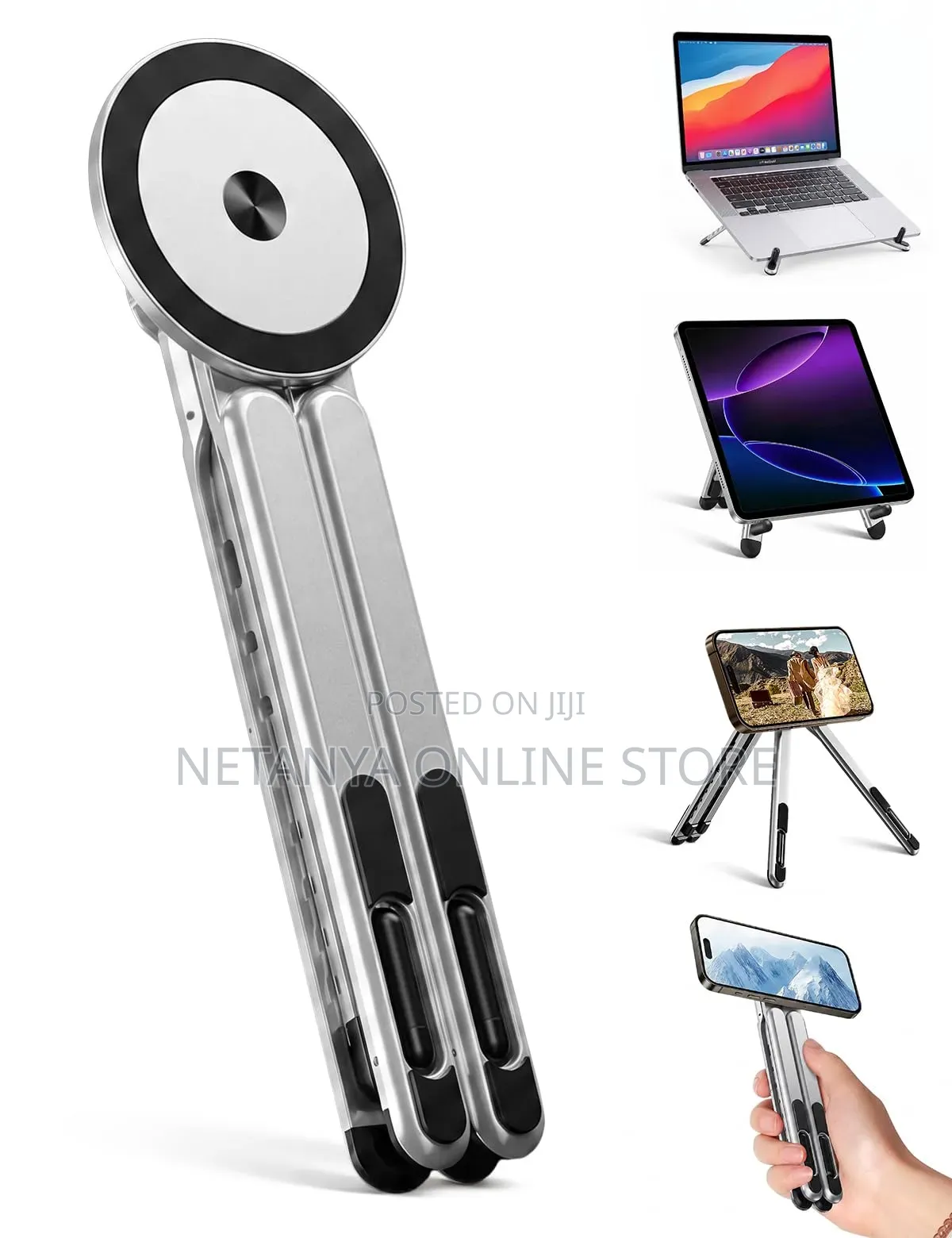Magnetic Foldable 3in1 Portable Phone and Laptop Holder