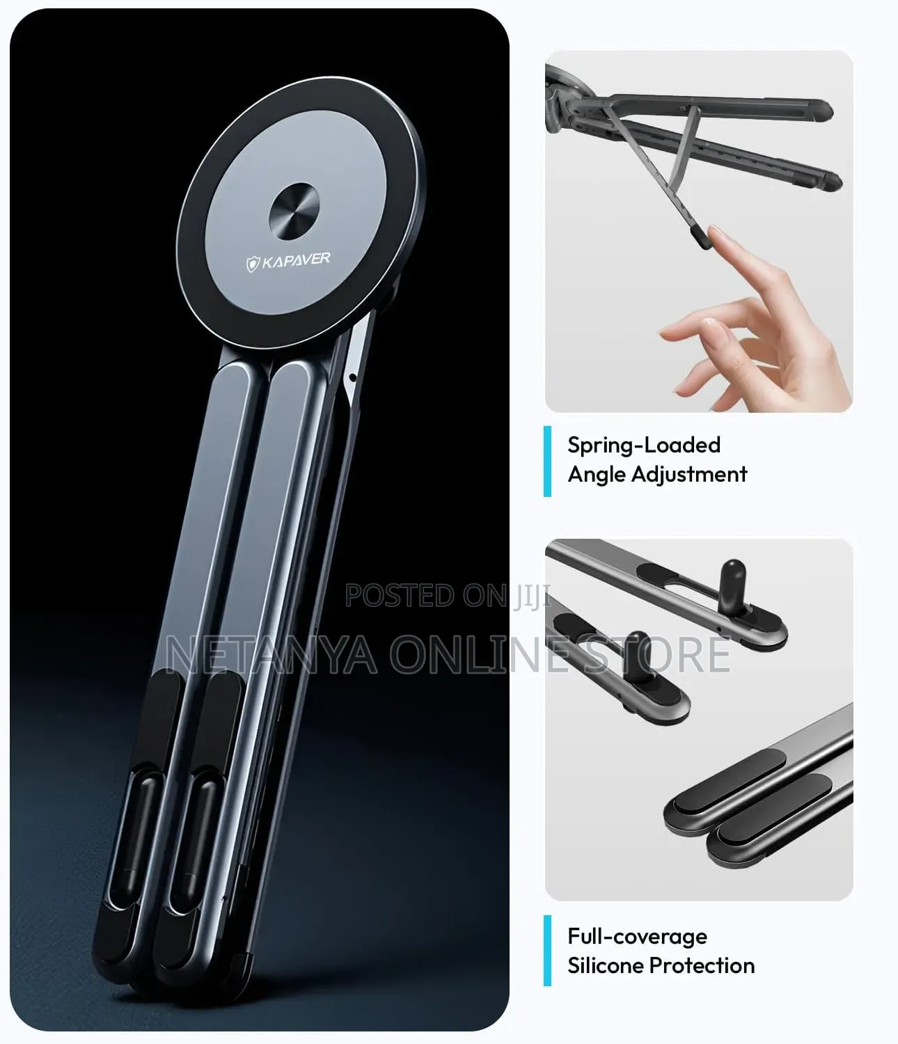 Magnetic Foldable 3in1 Portable Phone and Laptop Holder