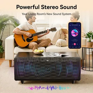 Smart Living Room Table With Refrigerator Wireless Charging Speaker