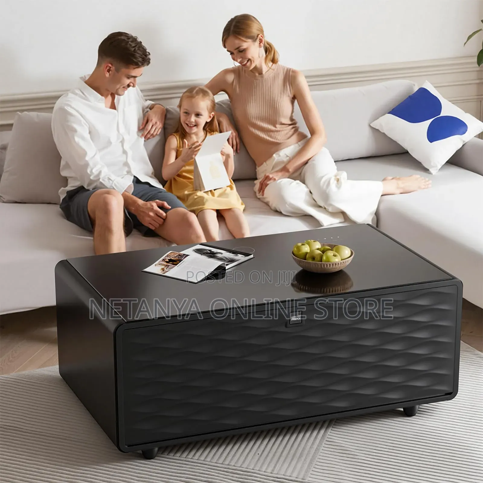 Smart Living Room Table With Refrigerator Wireless Charging Speaker