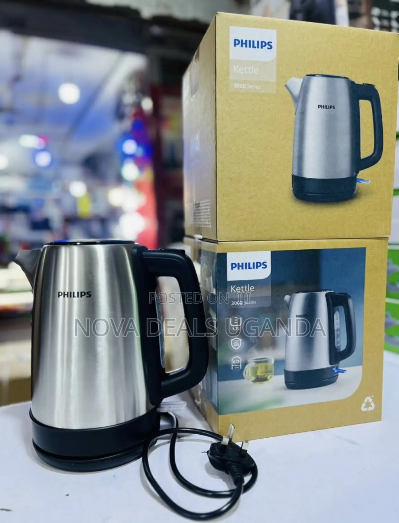 Philips 3000 Series 1.7L Electric Kettle 2200W Auto Shut-Off 360° Base