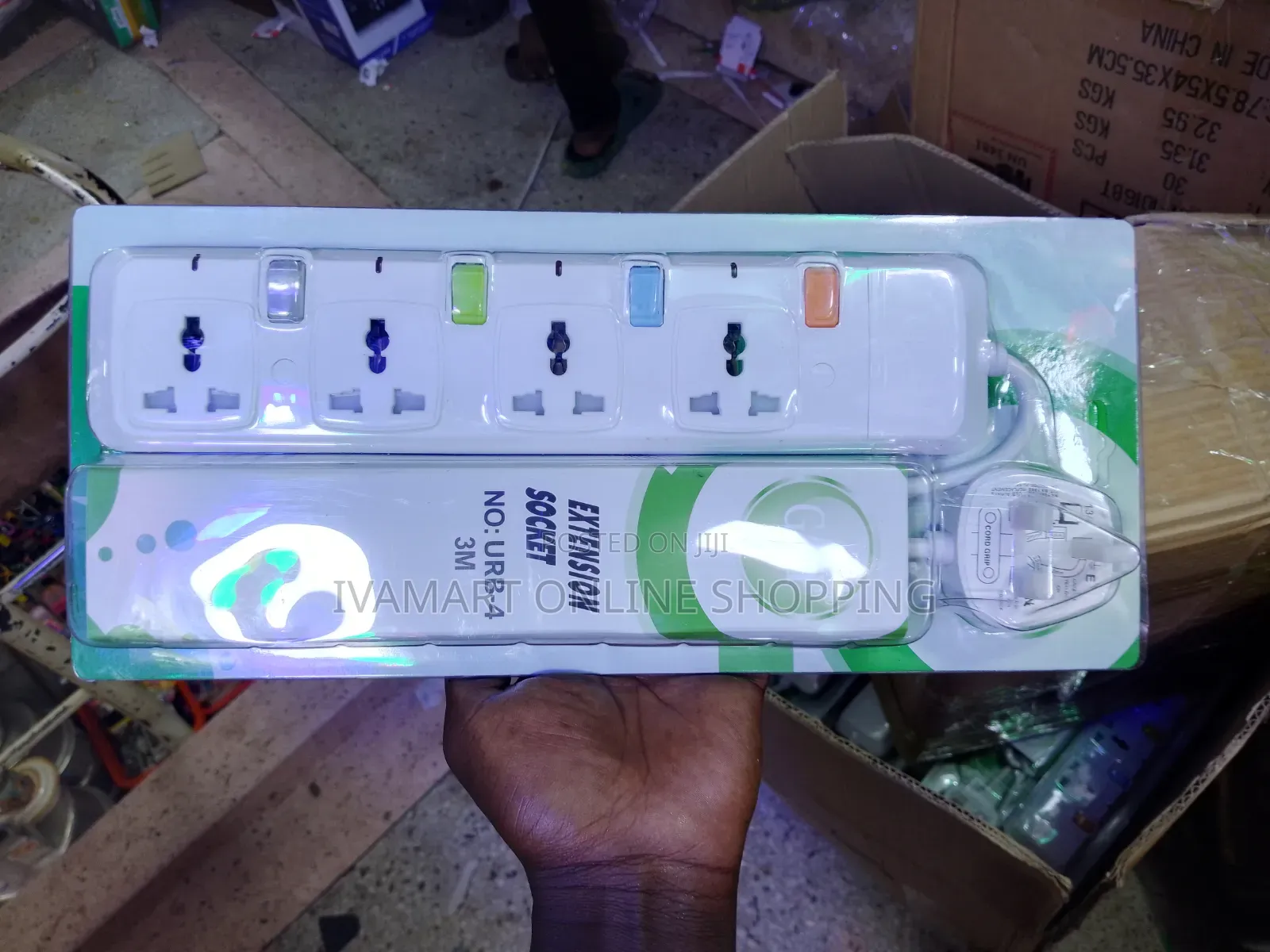 URB 3 Meter Extension Cable Socket - 4 Ports